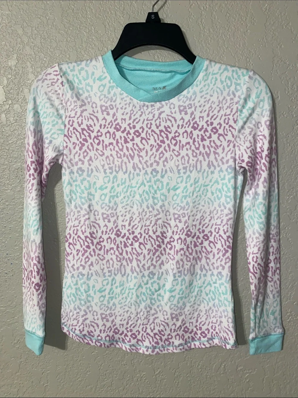 Max & Olivia super soft lavender & teal leopard print PJs
